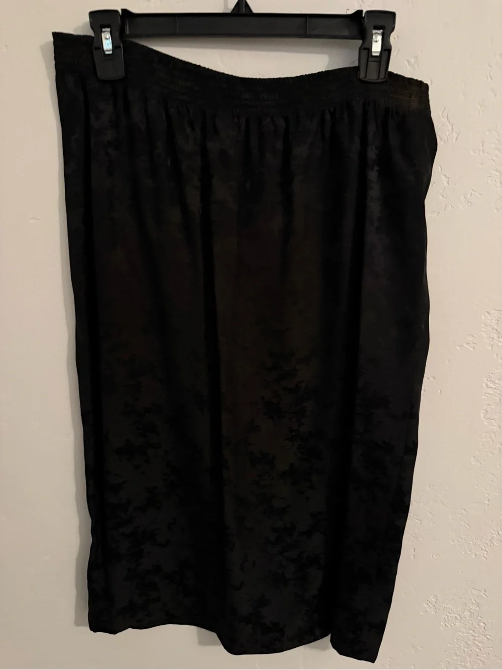 Vintage Green Patterned Blazer with Black Skirt - 100% silkWoman's Two-Piece Set